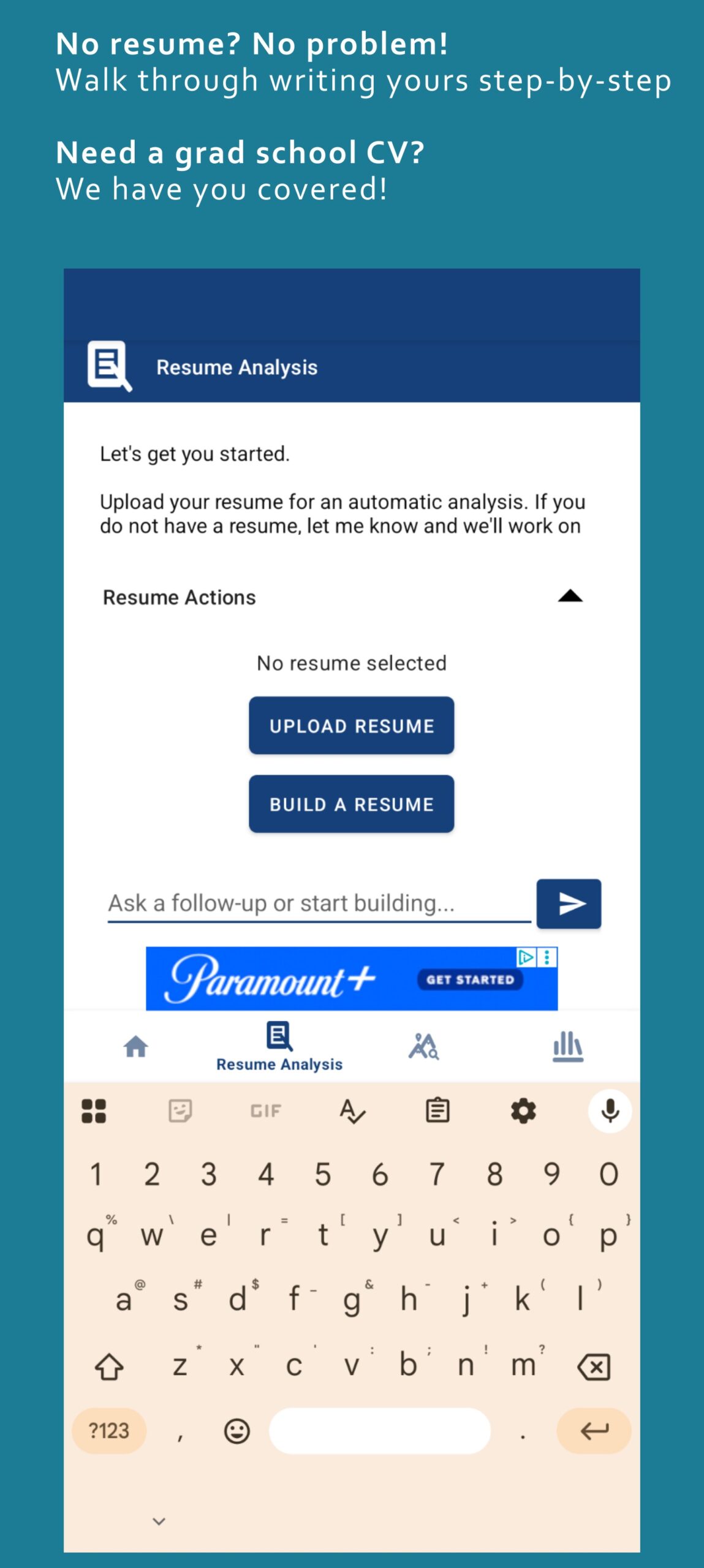 Resume review or writing